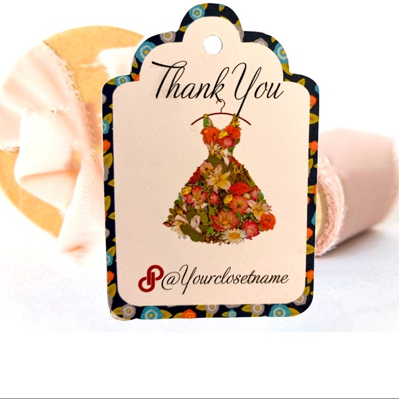 100 Clothing Hang Tag , Custom Tag , Thank You Packaging Hang Tag - Picture 1 of 8